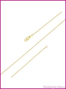 14K Gold Plated Stainless Steel 1.5mm Cable Chain Necklace 18 Inch